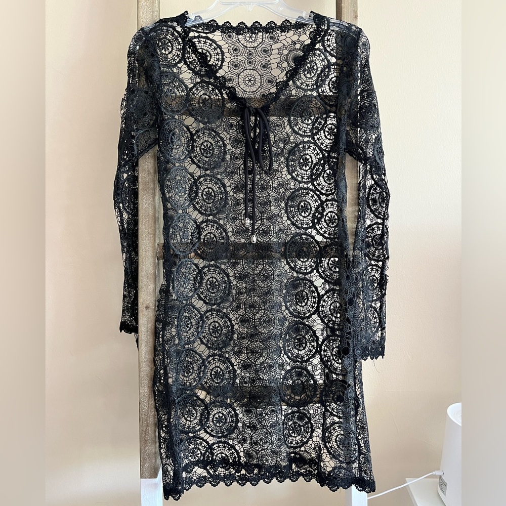 Black Lace Dress Overlay